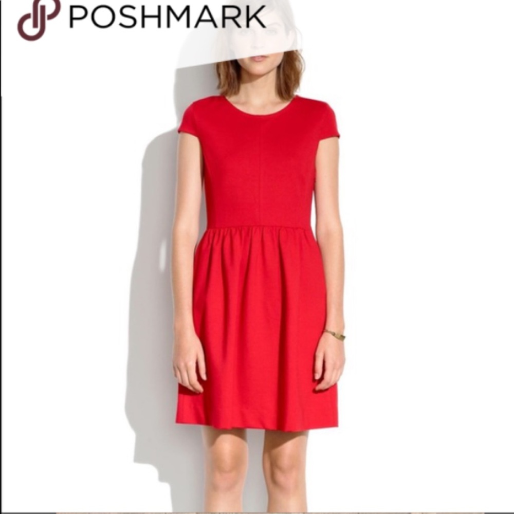 NWOT Madewell Ponte Screenplay Dress in Red Size S